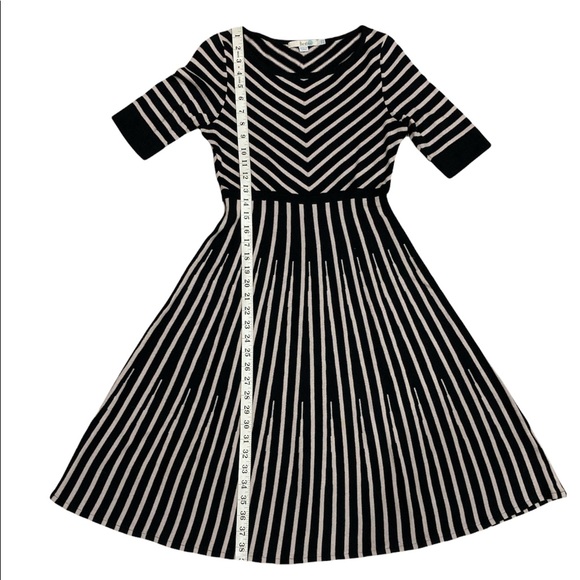 Boden Amelia Striped Fit & Flare Skater Wool Blend Knit Dress Women Sz 4L UK 8L - Picture 4 of 9